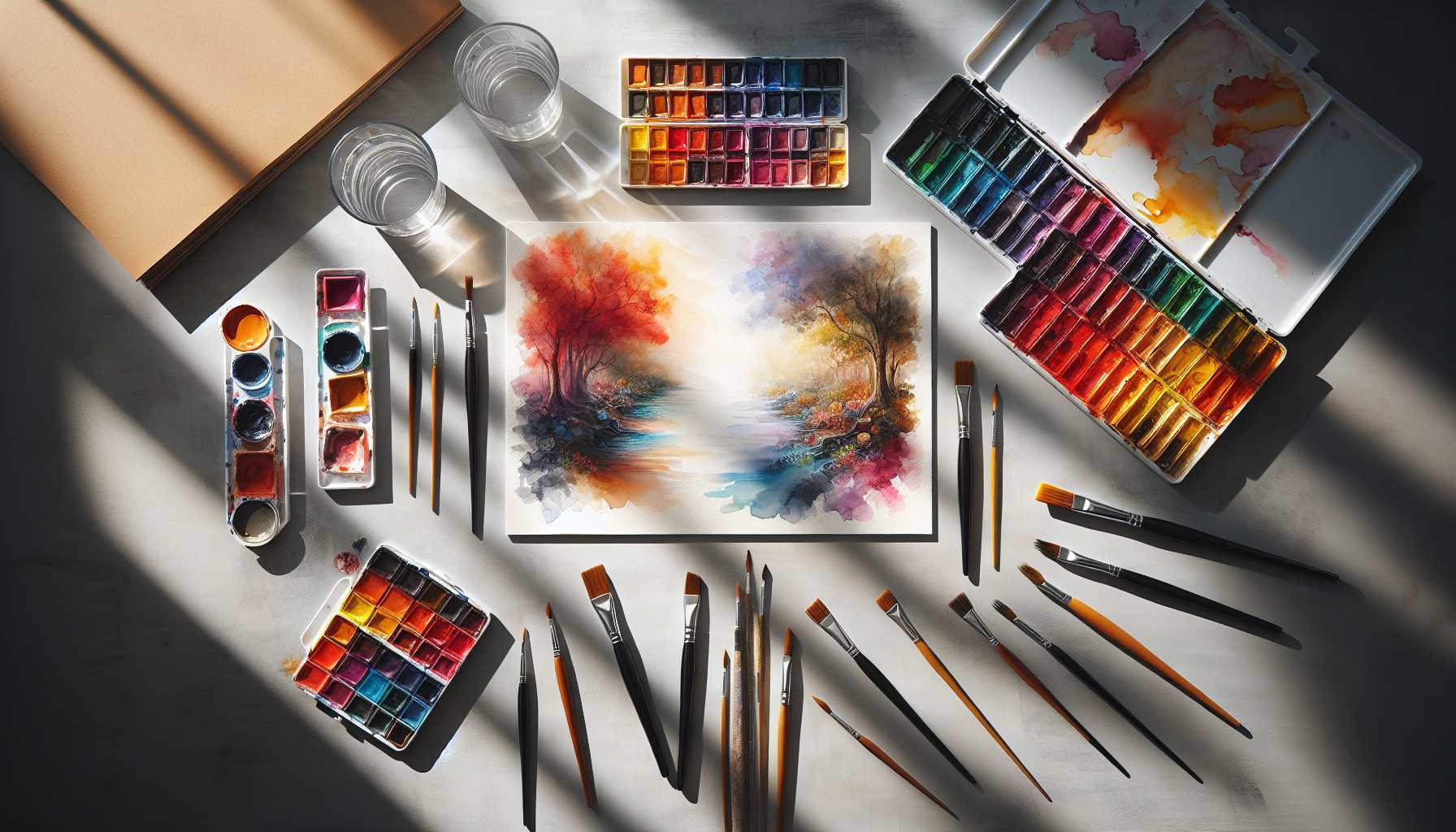 Color Temperature Control in Watercolor Painting