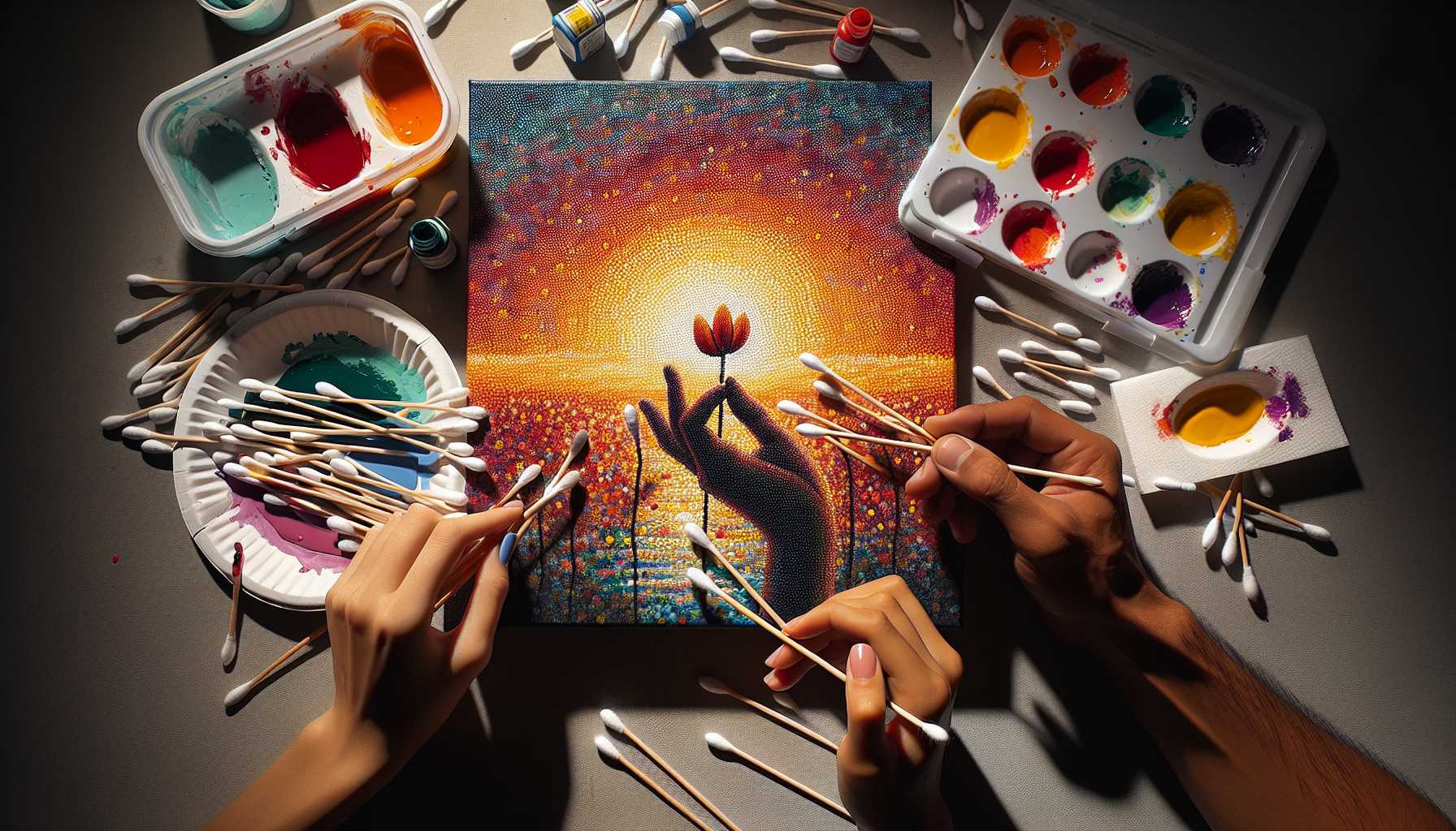 Beginner's Guide to Cotton Swab Painting: Simple Pointillism Art