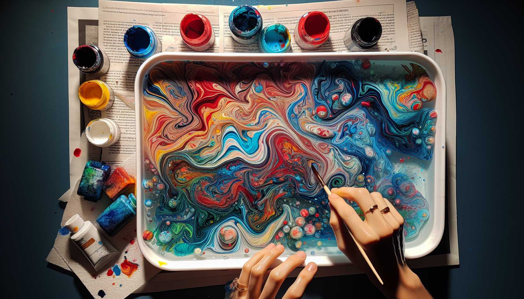 Marbling Paint Effects: Easy Water Surface Painting Guide