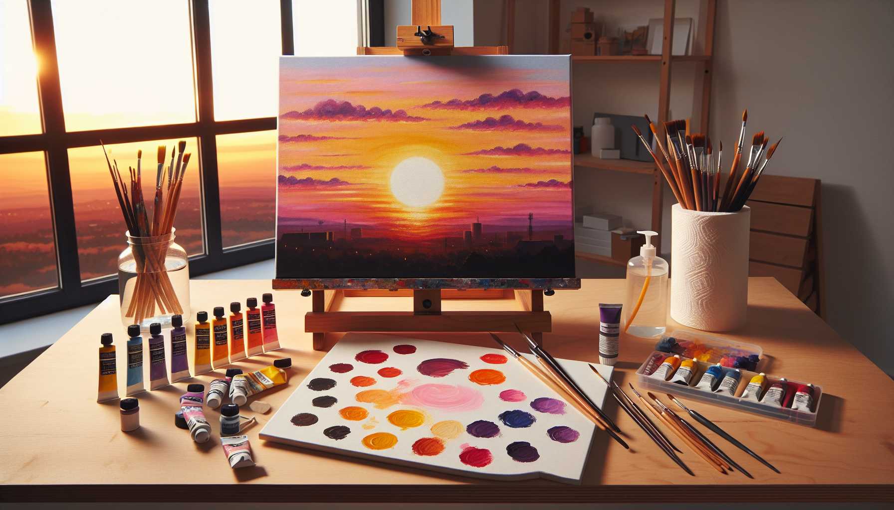 Simple Sunset Painting: Easy Sky Color Tutorial for Beginners