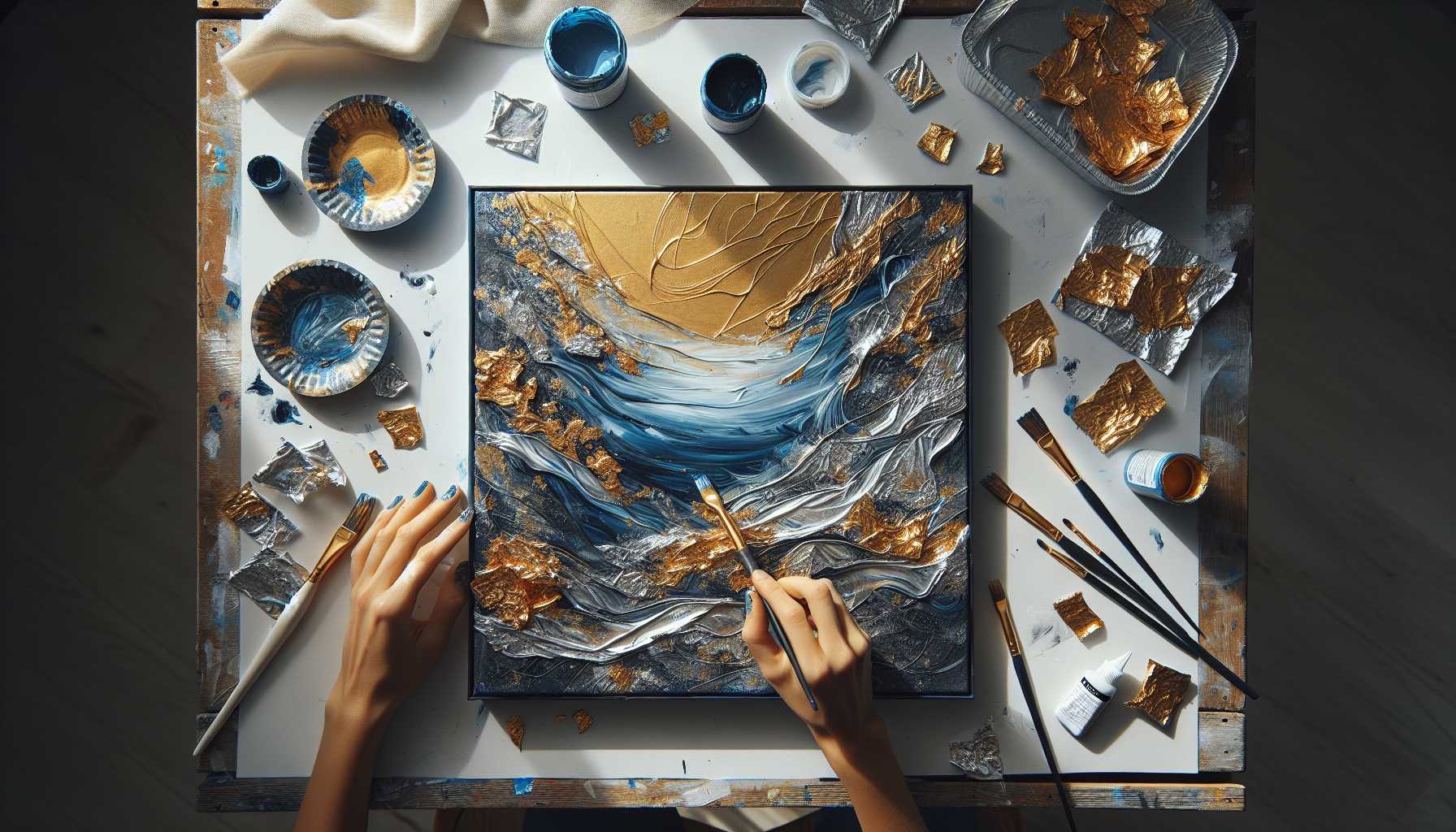 Easy Foil Texture Painting: Simple Mixed Media Guide