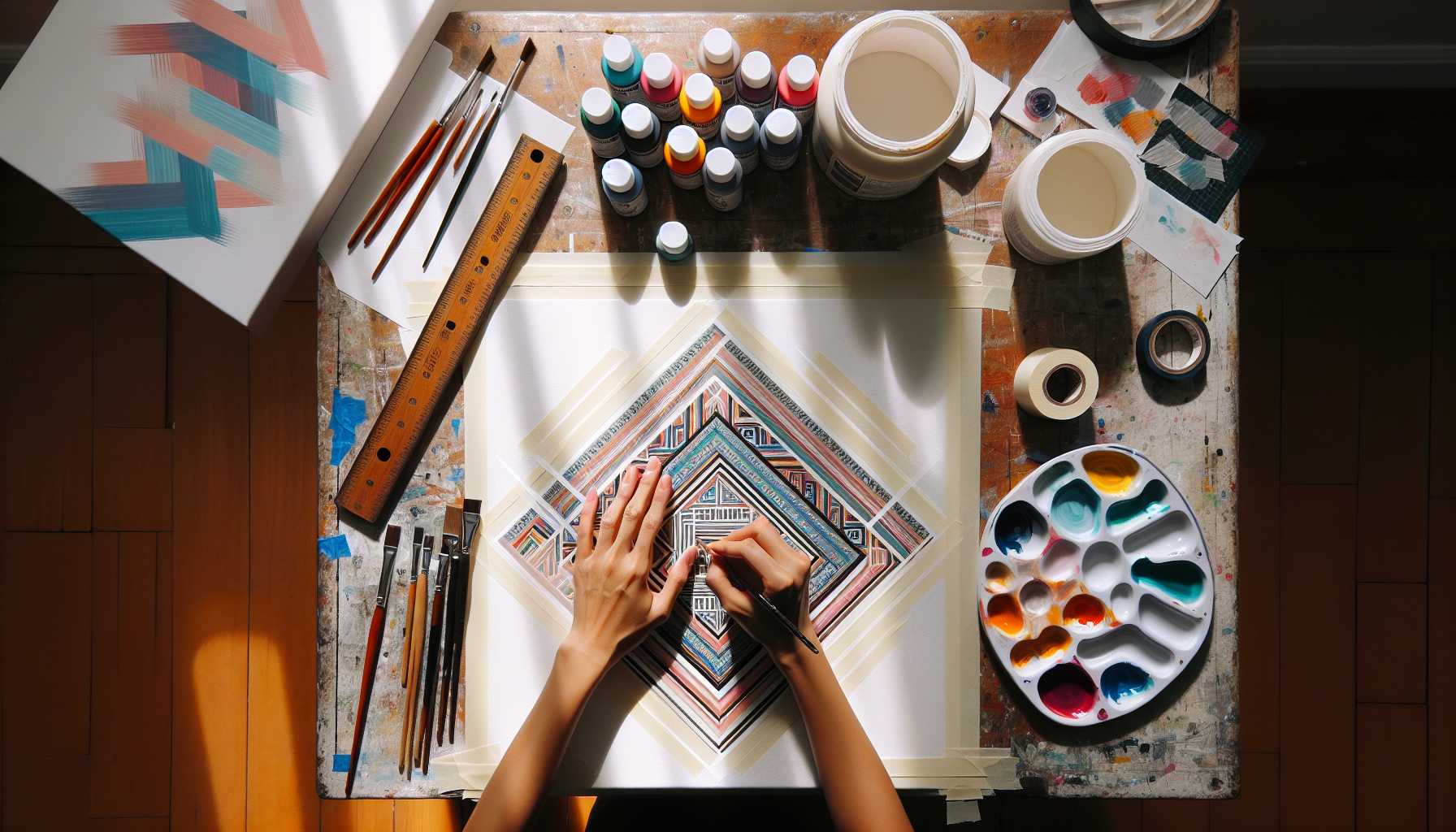 Simple Tape Resist Painting: Easy Pattern Tutorial