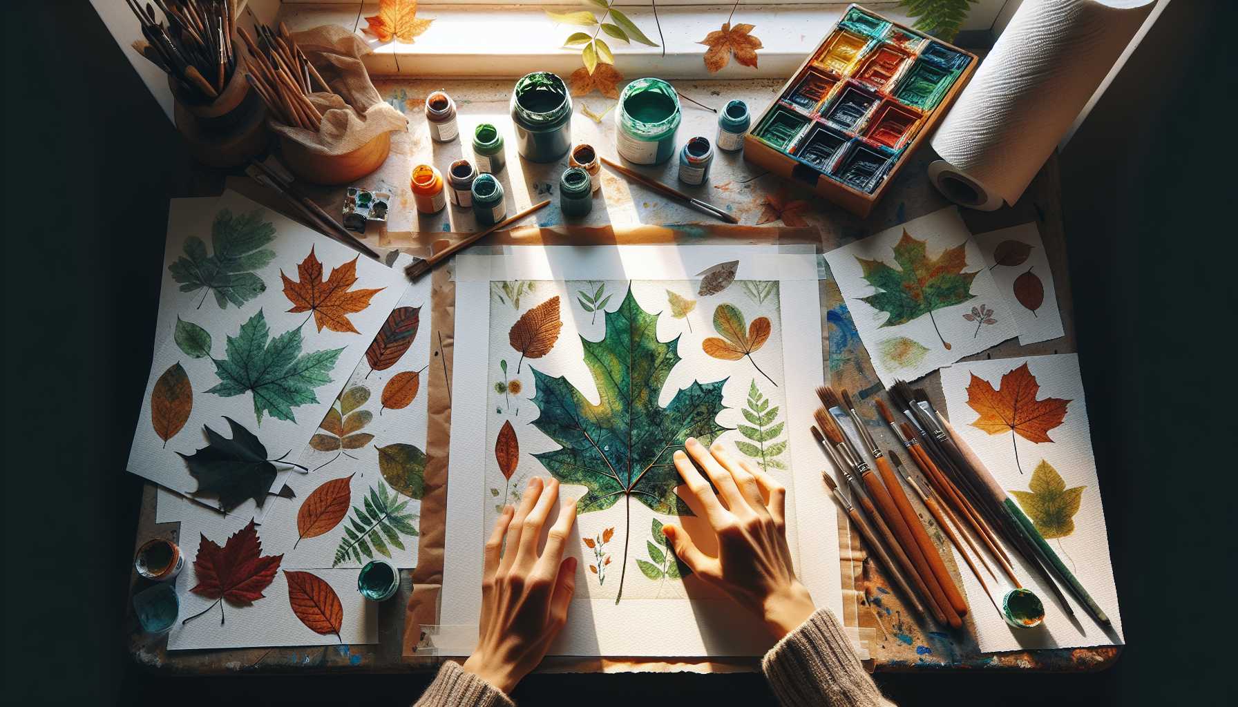 Easy Leaf Print Painting: Nature Art for Beginners