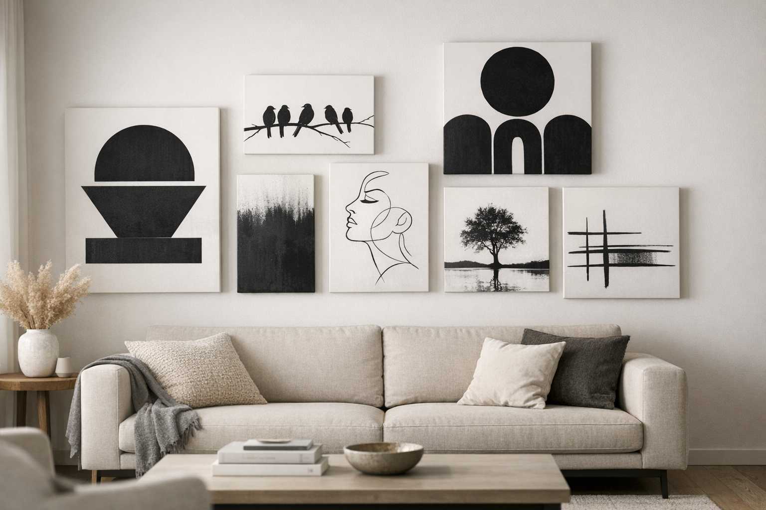 Black and White Minimalist Canvas Art: Beginner's Guide