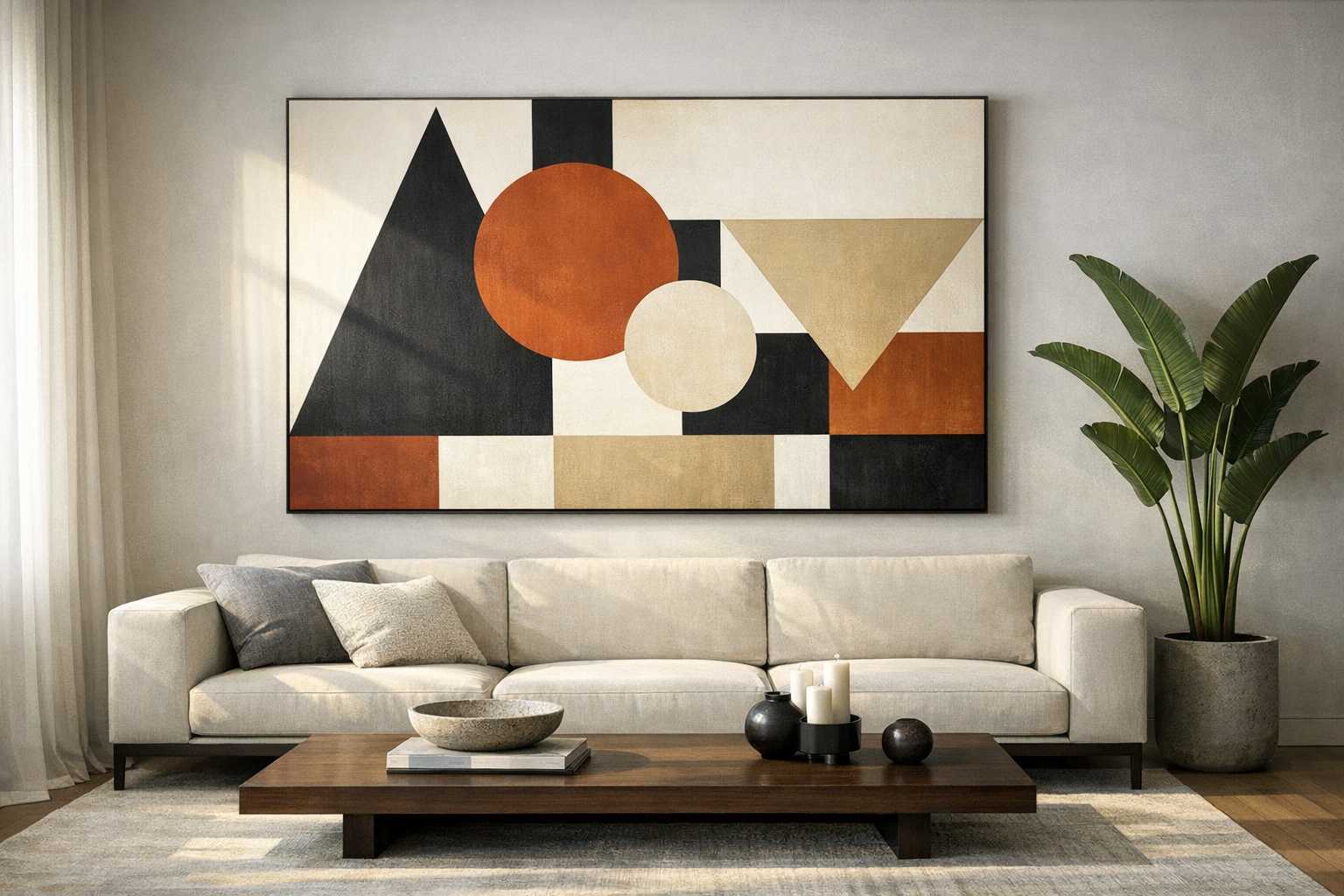 Geometric Minimalist Painting: Modern Home Art Guide